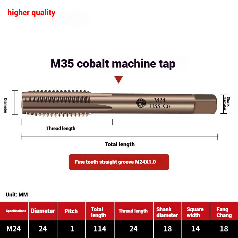 1084-M35 cobalt taps machine use high speed steel stainless steel special taps straight groove spiral apex backtapping taps Shandong Denso Pricision Tools Co.,Ltd.
